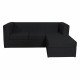 Sillón Esquinero Cubo Reversible 3 Cuerpos De Chenille Negro Mi Sofa