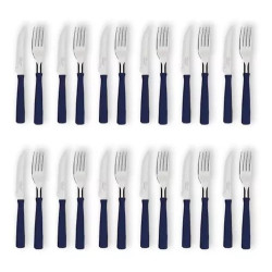 Juego de cubiertos Tramontina 12 tenedores y 12 cuchillos - azul